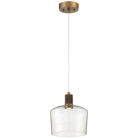 Access Lighting Port Nine Chardonnay, Chardonnay LED Pendant, Antique Brushed Brass Finish, Seeded Glass 63141LEDD-ABB/SDG